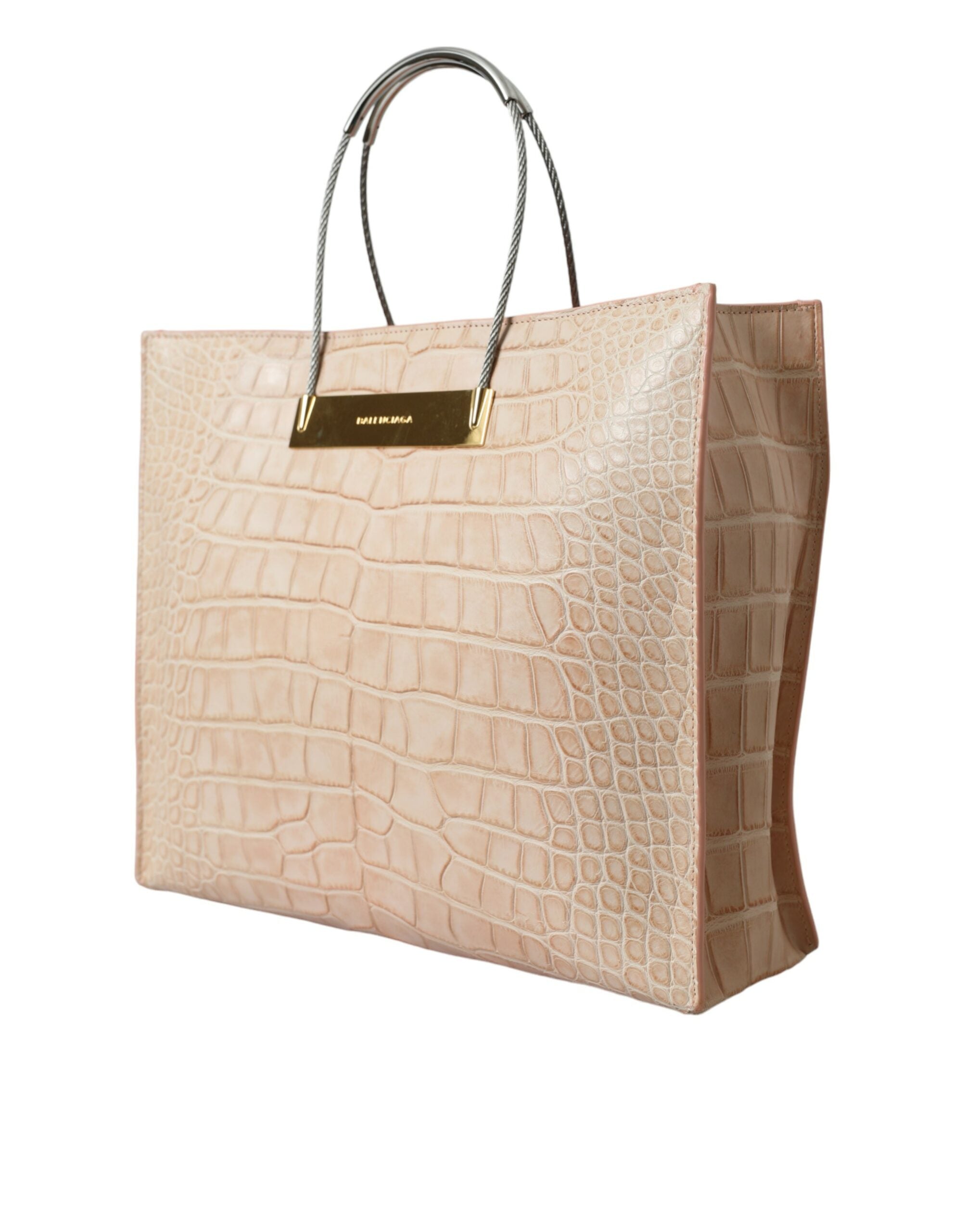 Bolsa tote Balenciaga Alligator Leather Chic Pink