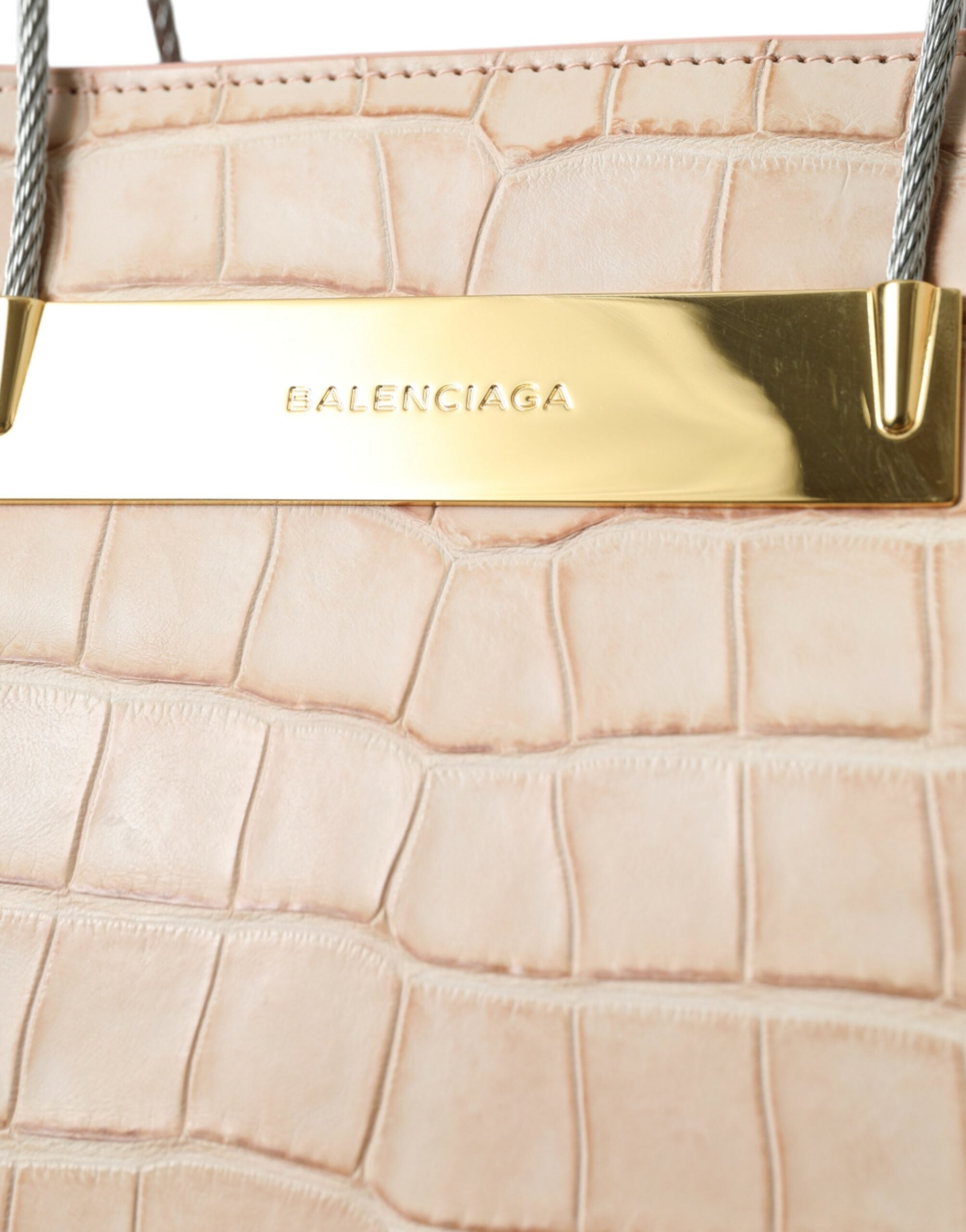 Bolsa tote Balenciaga Alligator Leather Chic Pink