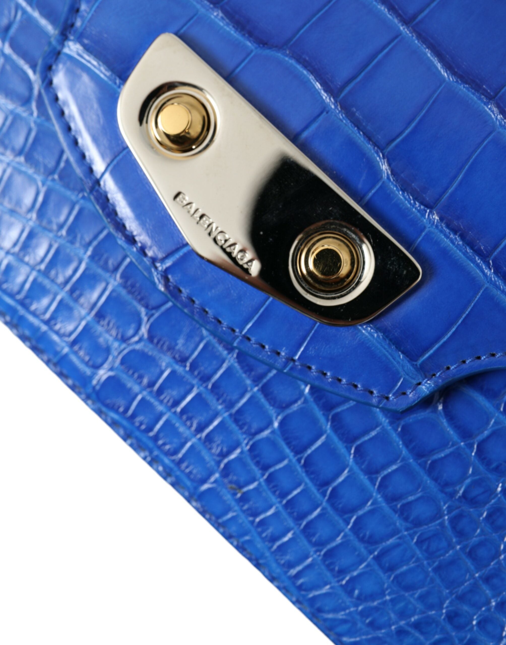 Bolsa de ombro Balenciaga Alligator Skin Mini - Azul elegante