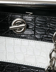 Bolsa Balenciaga Chic de Couro de Crocodilo Maxi Bucket