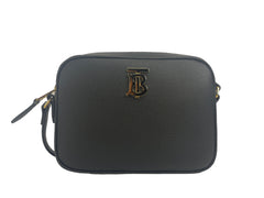 Bolsa pequena de couro para câmera Burberry com logo TB
