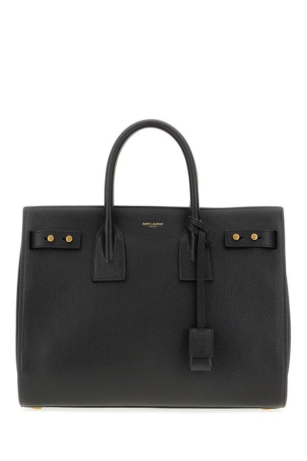 Bolsa Sac De Jour de couro de bezerro preto Saint Laurent