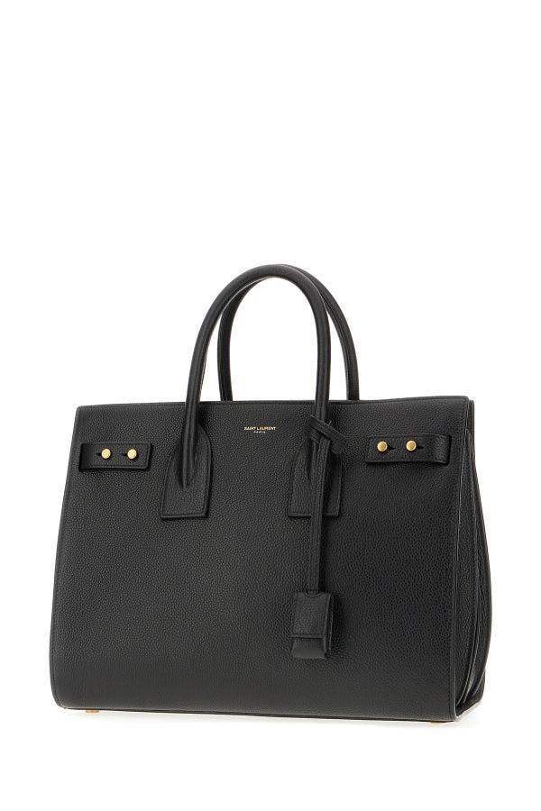 Bolsa Sac De Jour de couro de bezerro preto Saint Laurent
