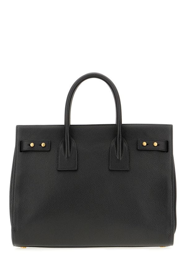 Bolsa Sac De Jour de couro de bezerro preto Saint Laurent