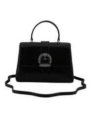 Bolsa de ombro Jimmy Choo preta de couro com alça superior