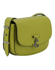 Bolsa de ombro pequena de couro amarelo-lima Jimmy Choo