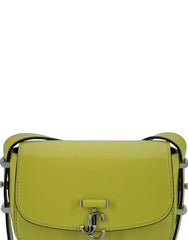 Bolsa de ombro pequena de couro amarelo-lima Jimmy Choo