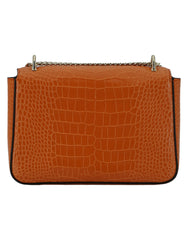 Bolsa de ombro de couro Jimmy Choo âmbar laranja