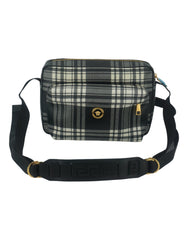 Bolsa transversal Versace Elegante em couro cinza