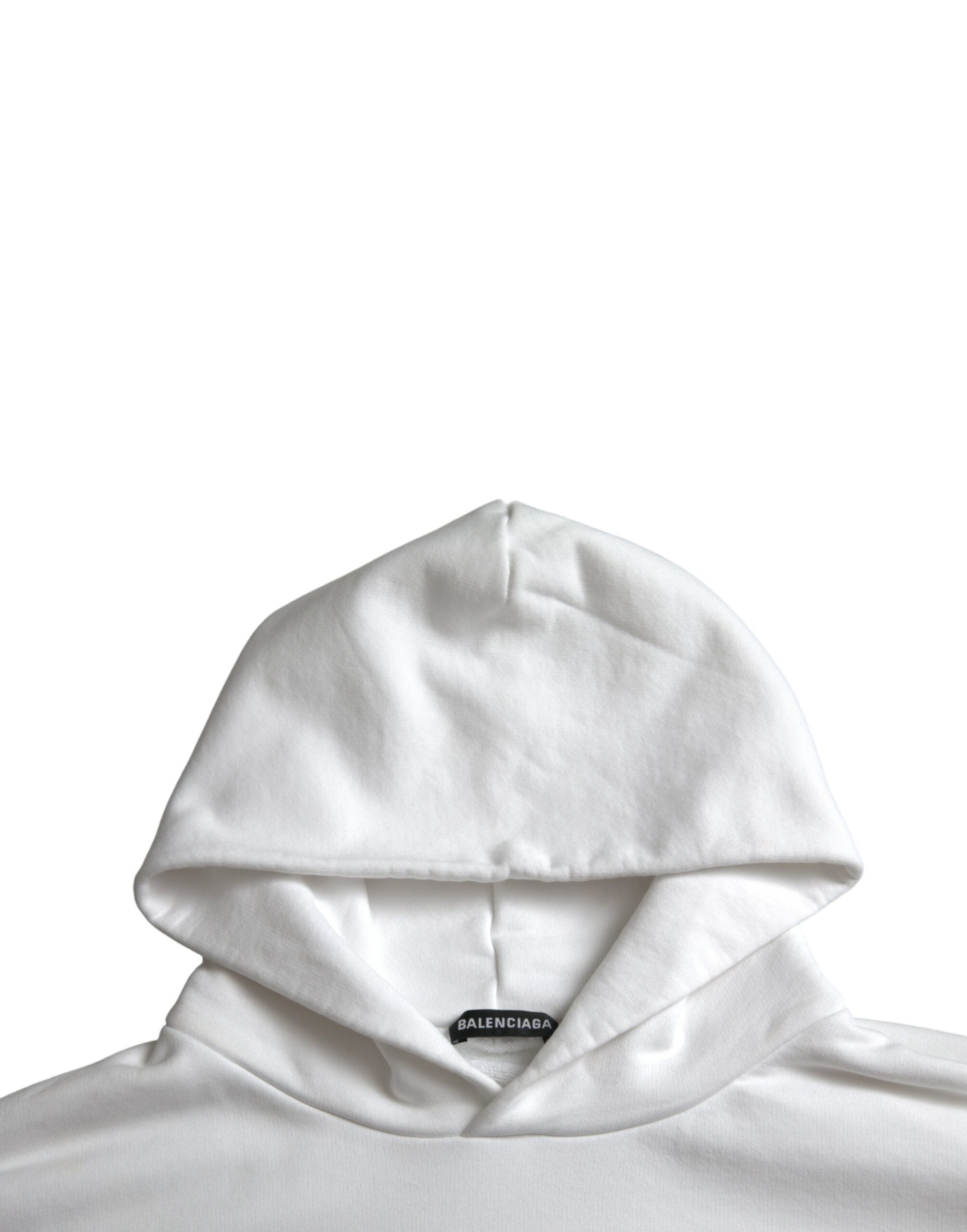 Balenciaga Suéter com capuz e logotipo de algodão branco