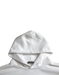 Balenciaga Suéter com capuz e logotipo de algodão branco