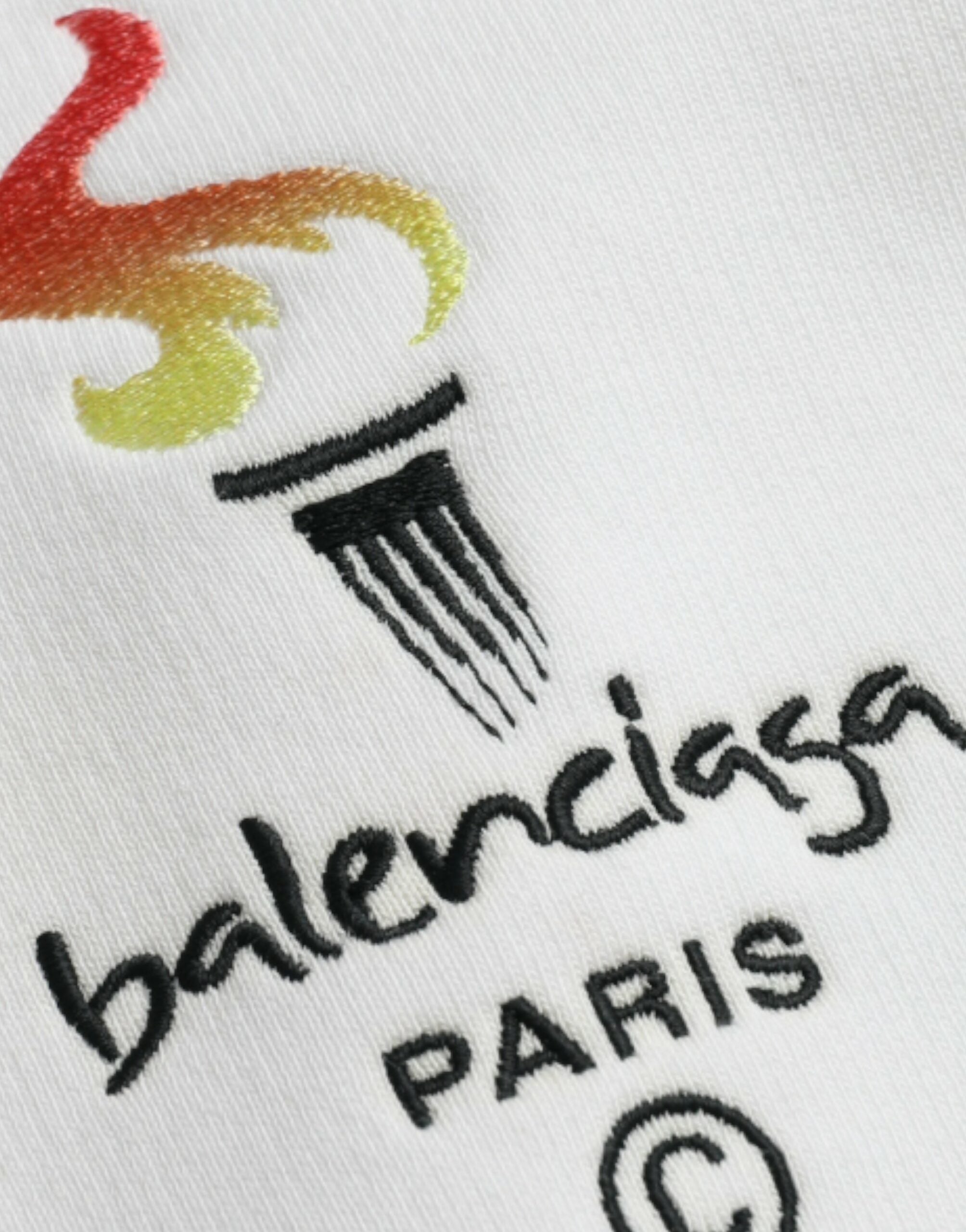 Balenciaga Suéter com capuz e logotipo de algodão branco