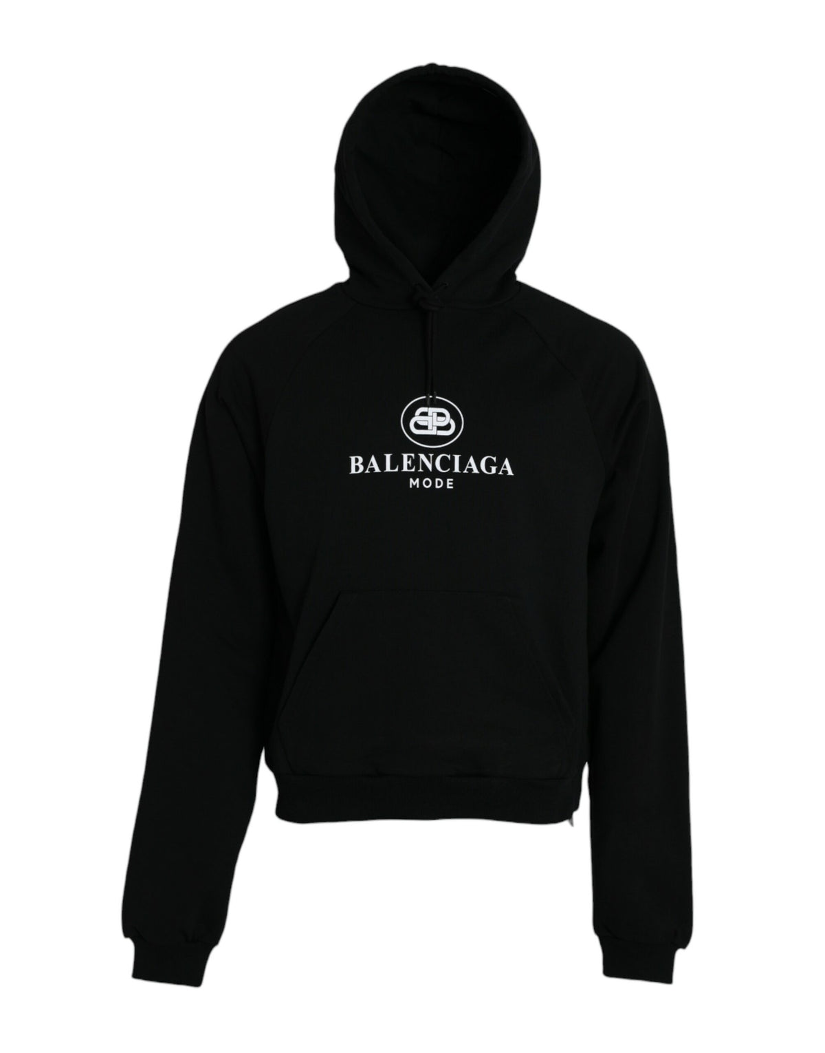 Balenciaga Suéter com capuz e logotipo de algodão preto