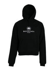 Balenciaga Suéter com capuz e logotipo de algodão preto