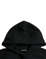 Balenciaga Suéter com capuz e logotipo de algodão preto