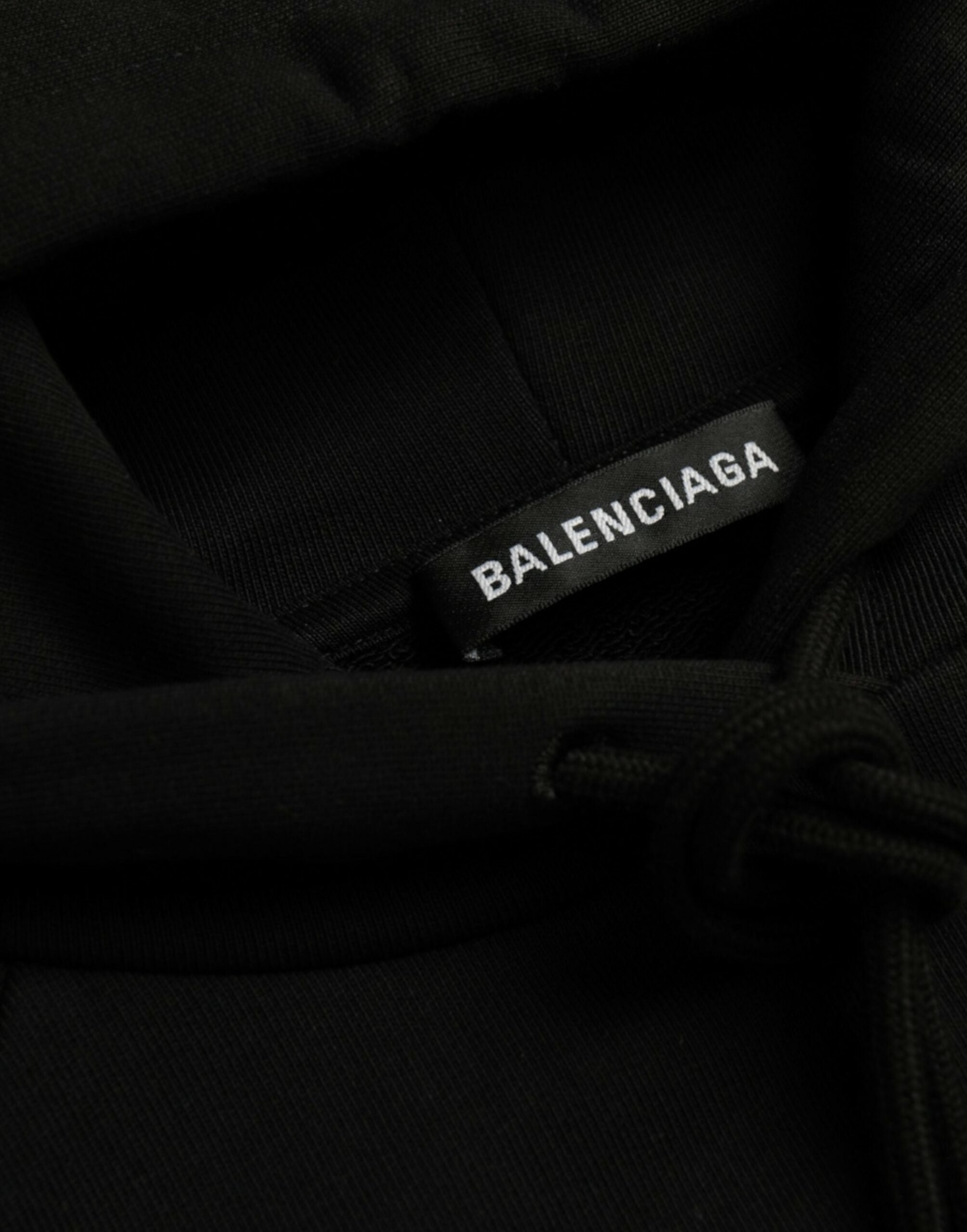 Balenciaga Suéter com capuz e logotipo de algodão preto