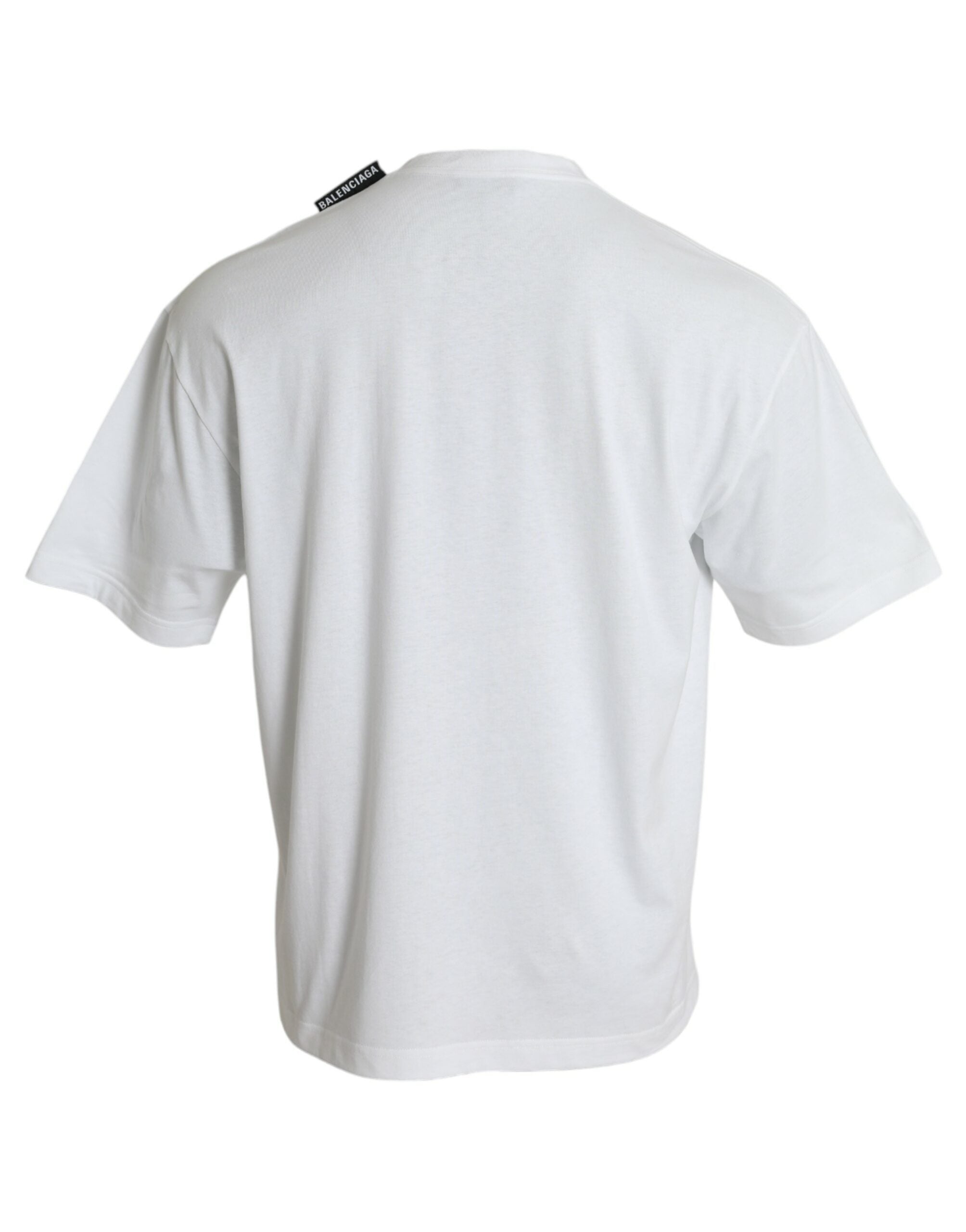 Camiseta Balenciaga Off White de Algodão e Gola Redonda