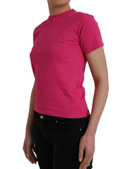 Camiseta Balenciaga de algodão rosa, gola redonda, manga curta