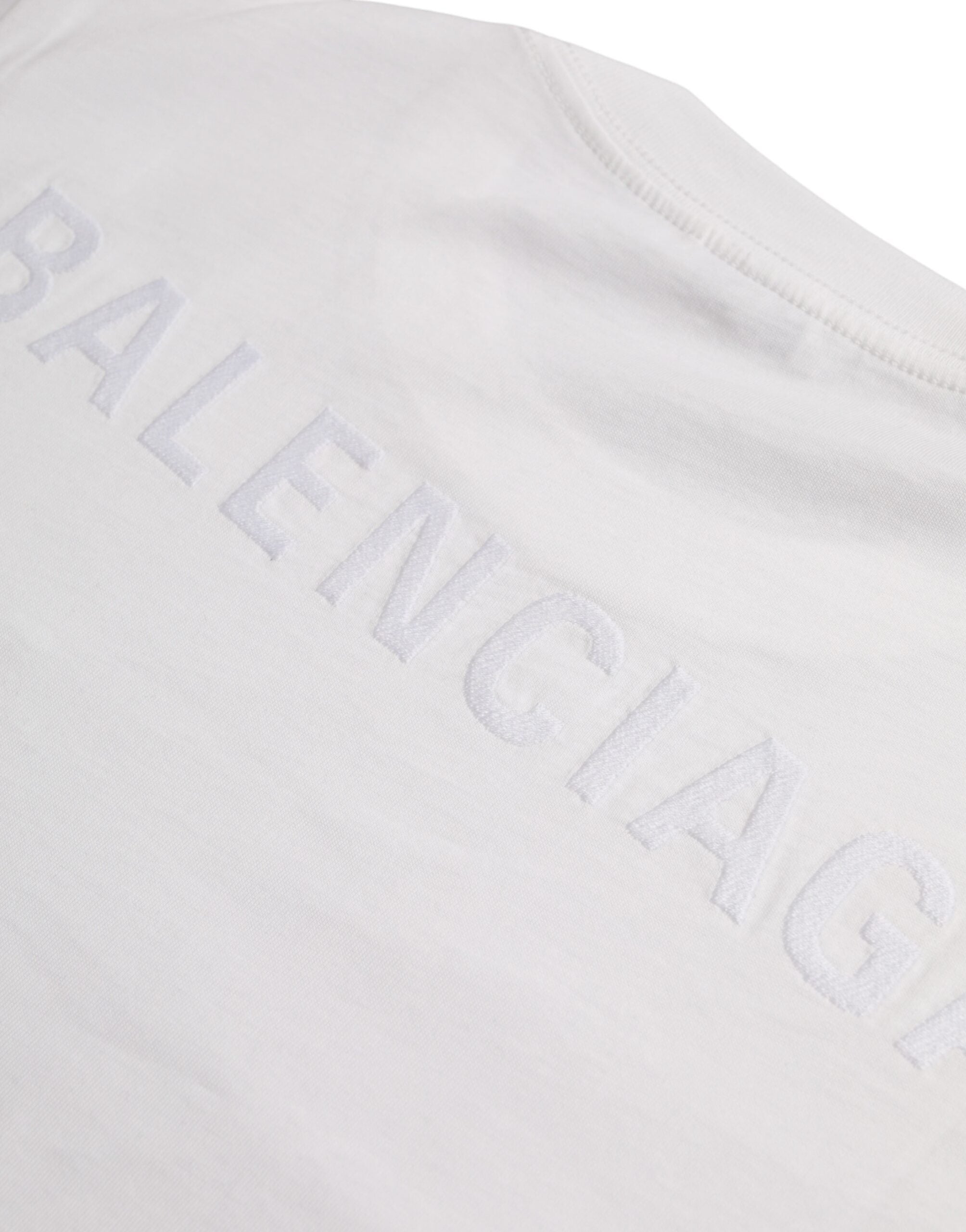 Camiseta Balenciaga de algodão branca, gola redonda, manga curta
