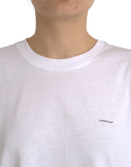 Camiseta Balenciaga de algodão branca, gola redonda, manga curta