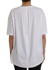 Camiseta Balenciaga de algodão branca, gola redonda, manga curta