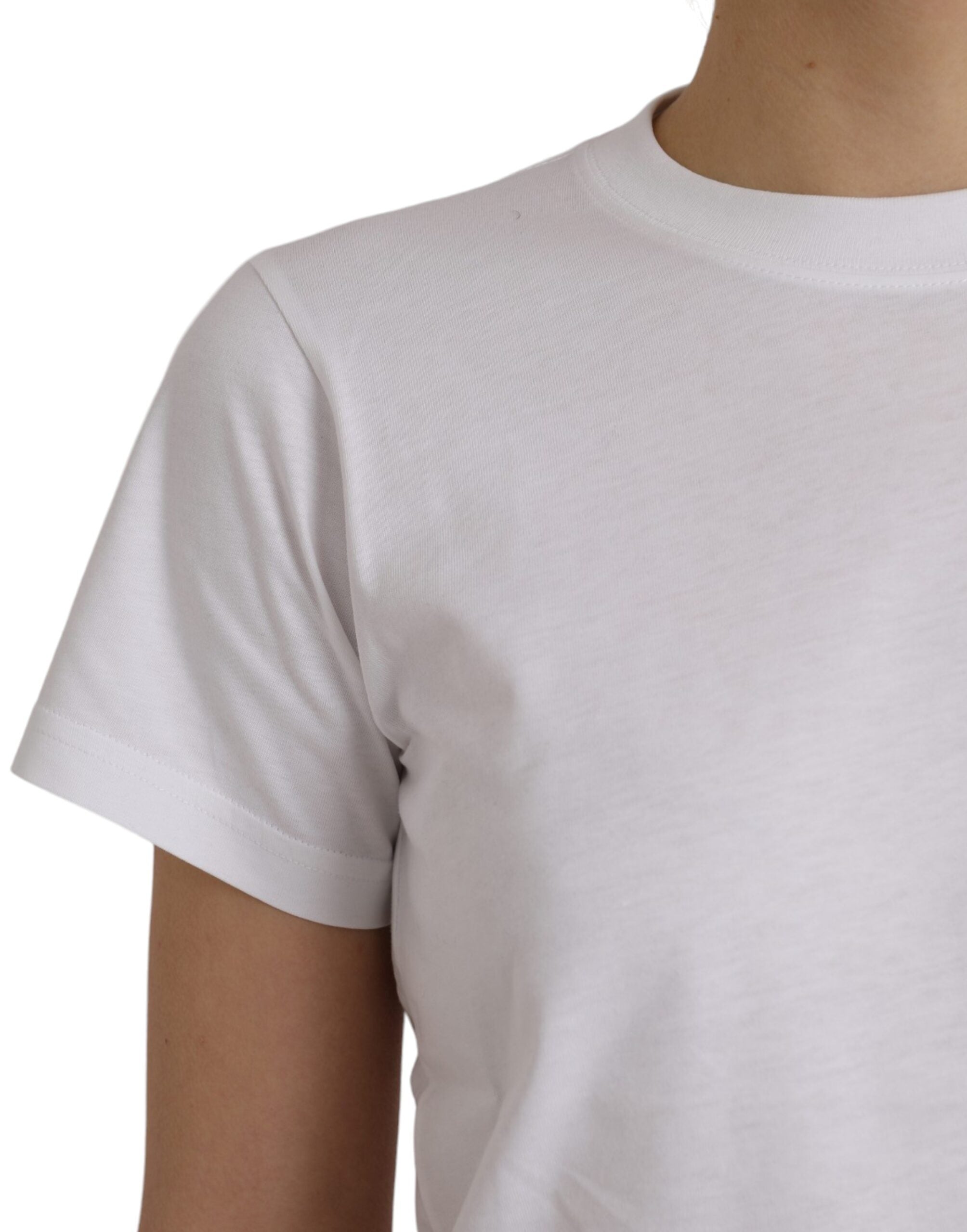 Camiseta Balenciaga de algodão branca, gola redonda, manga curta
