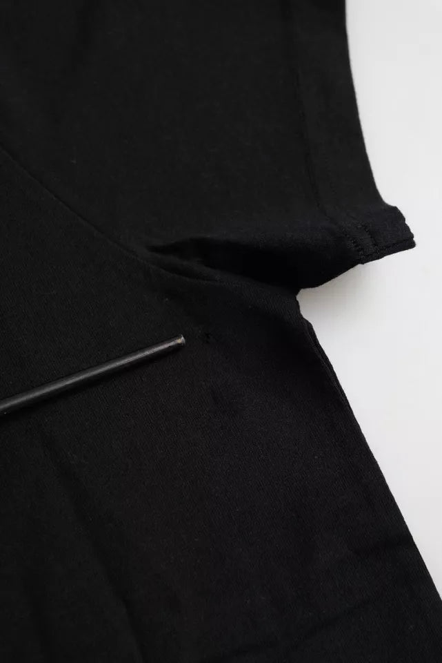 Camiseta Balenciaga preta de algodão com logotipo, gola redonda e manga curta