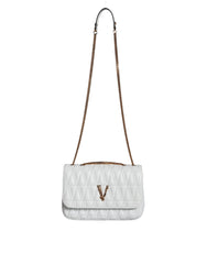 Bolsa de ombro transversal Versace Mini em couro napa branco