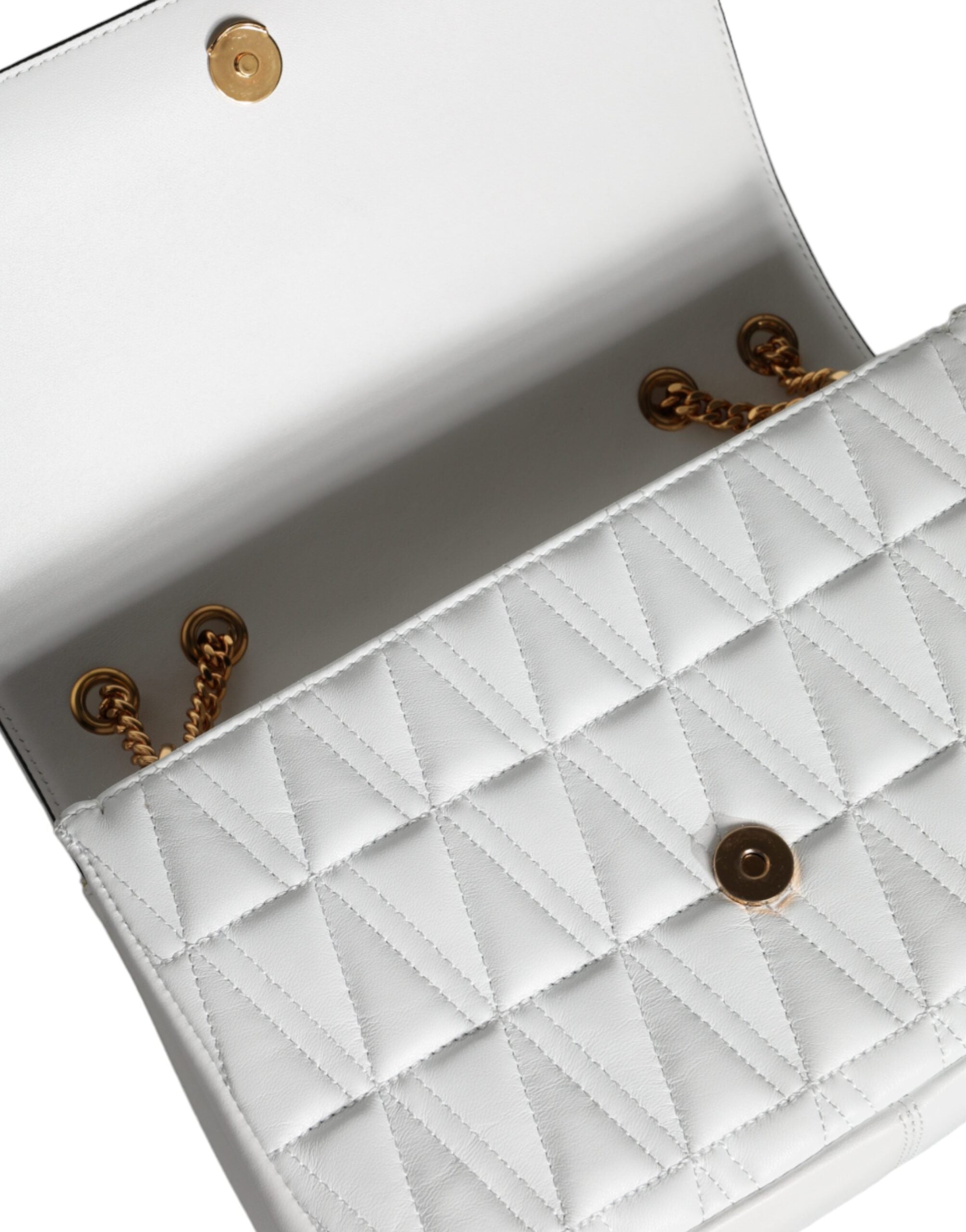 Bolsa de ombro transversal Versace Mini em couro napa branco