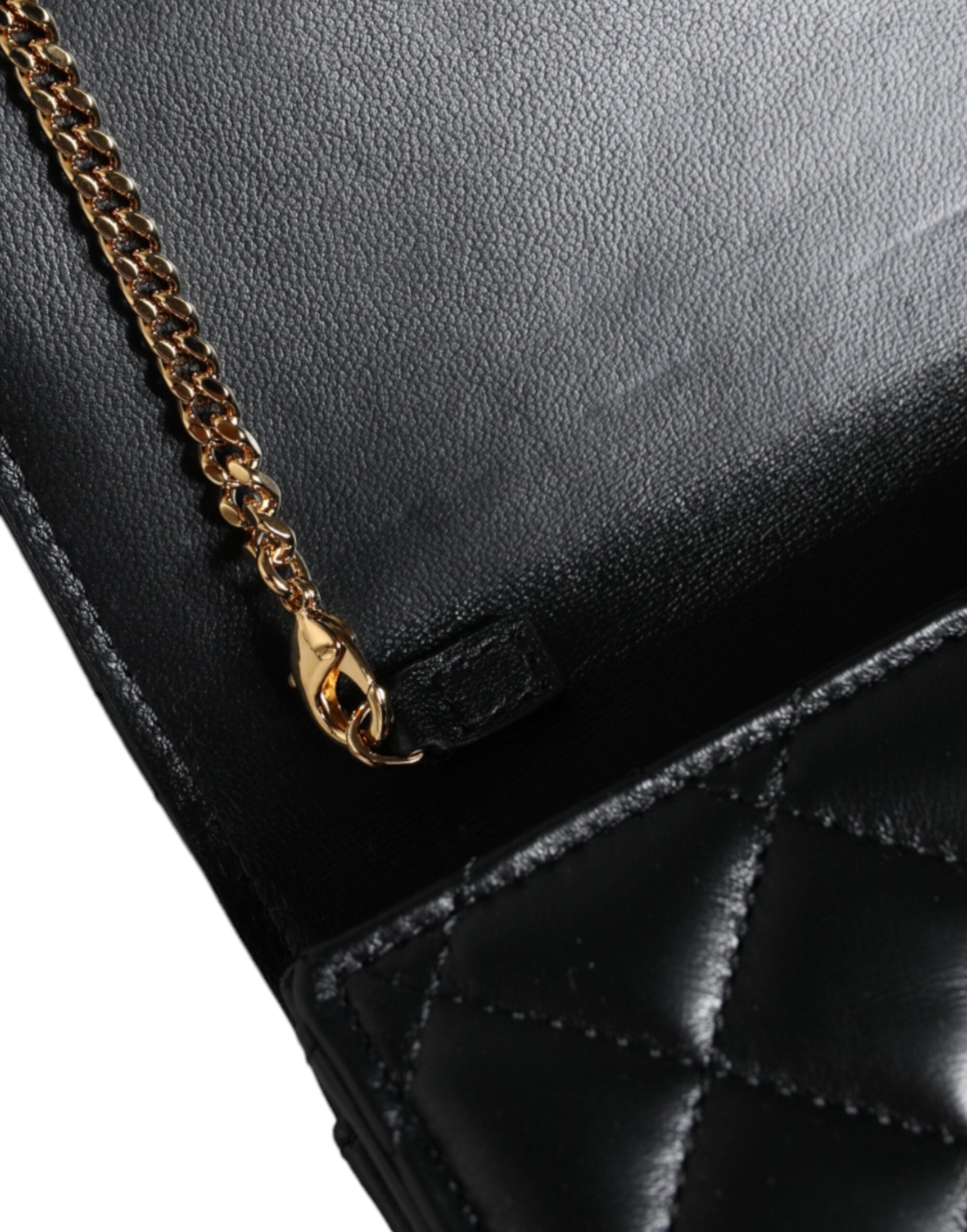 Bolsa de ombro transversal Versace em couro napa acolchoado preto