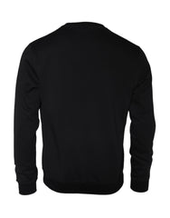 Suéter de gola redonda de algodão Medusa Fleece preto Versace
