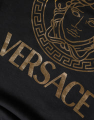 Suéter de gola redonda de algodão Medusa Fleece preto Versace