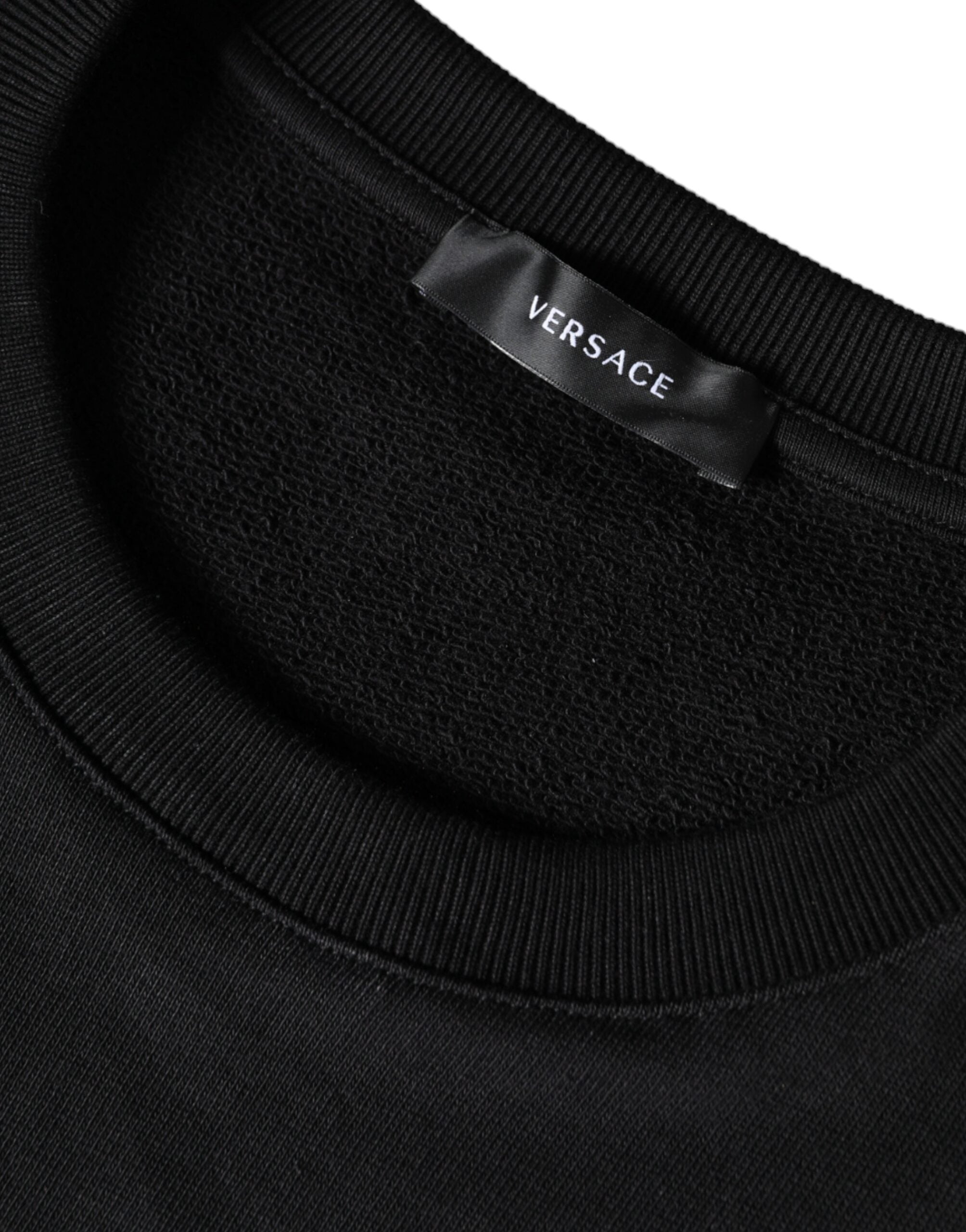 Suéter de gola redonda de algodão Medusa Fleece preto Versace