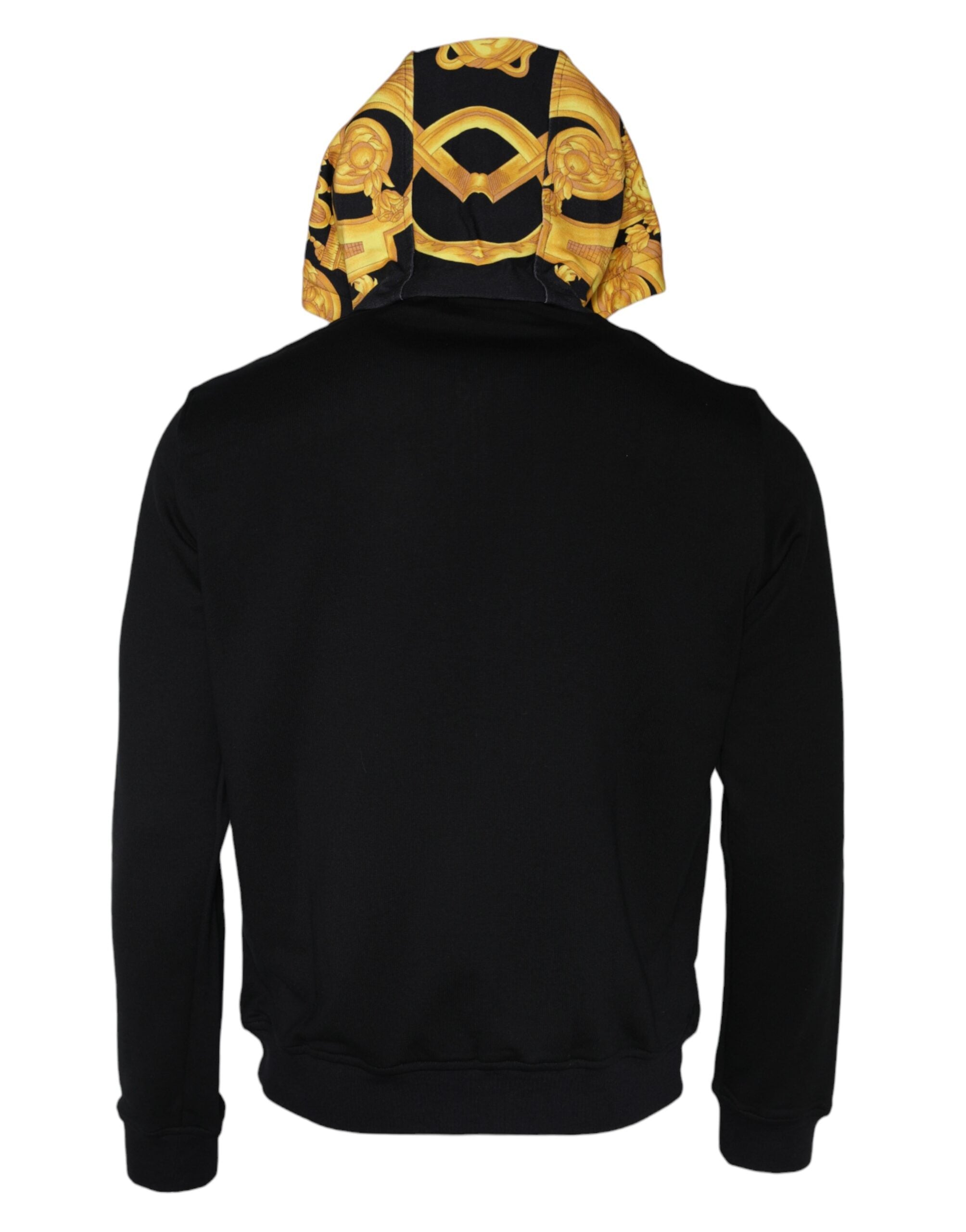 Moletom com capuz e zíper completo de algodão com estampa Medusa preta Versace