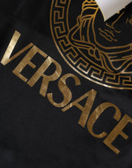 Moletom com capuz de algodão com estampa de Medusa preta Versace