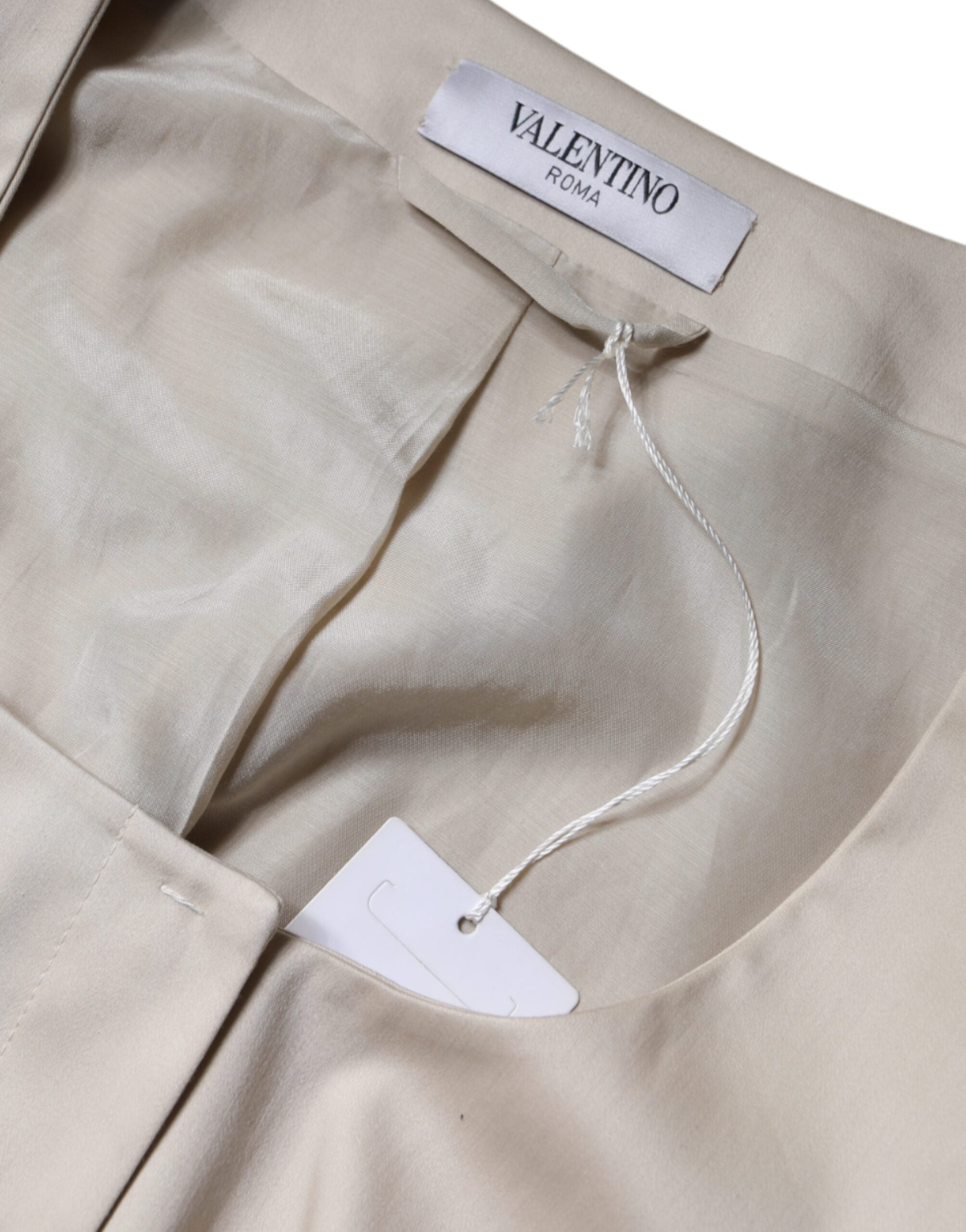 Blazer Valentino Bege de Algodão com Mangas Compridas e Gola Redonda
