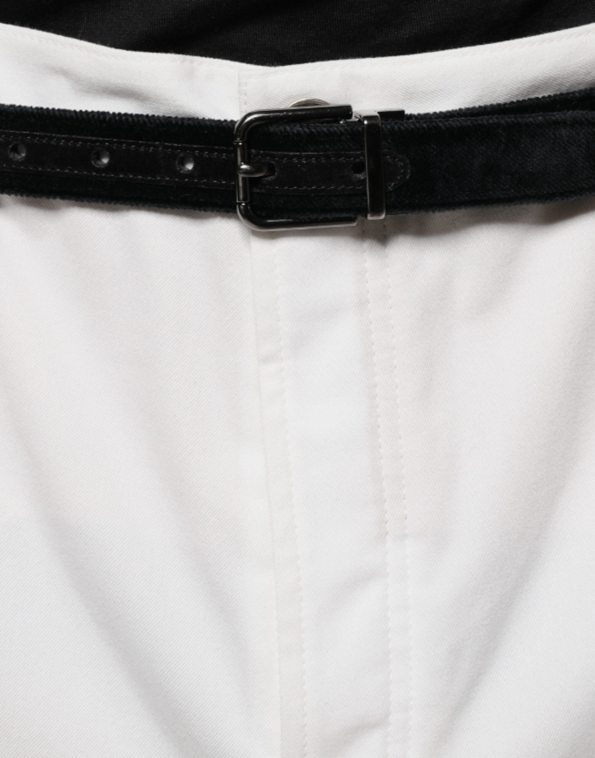 Calça social masculina Brunello Cucinelli de algodão branco afunilada
