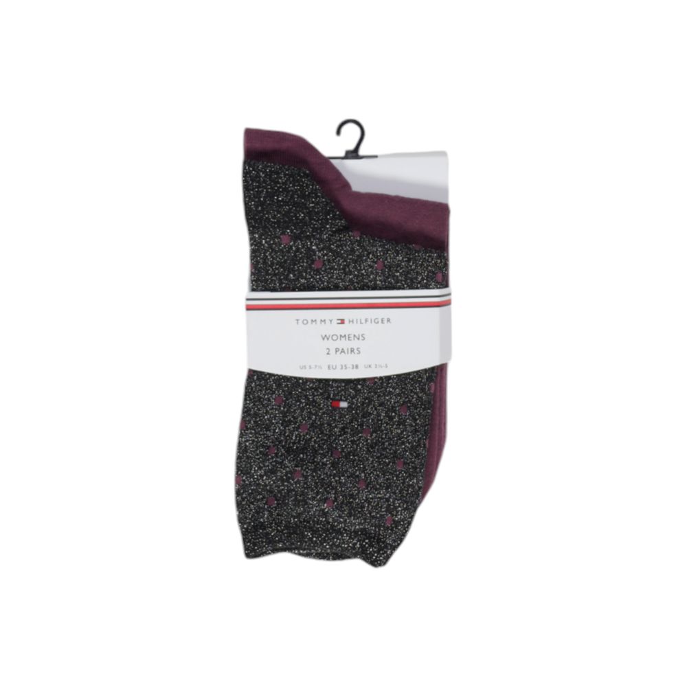 Meia e meia-calça de algodão preta Tommy Hilfiger