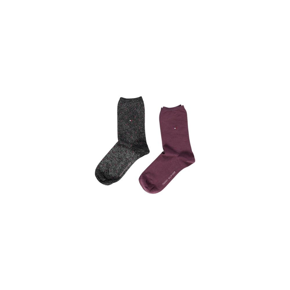 Meia e meia-calça de algodão preta Tommy Hilfiger