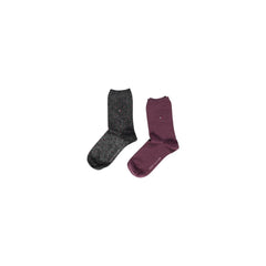 Meia e meia-calça de algodão preta Tommy Hilfiger