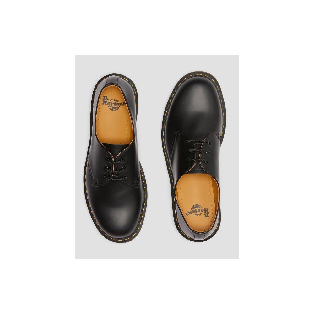 Sapato baixo de couro preto Dr. Martens