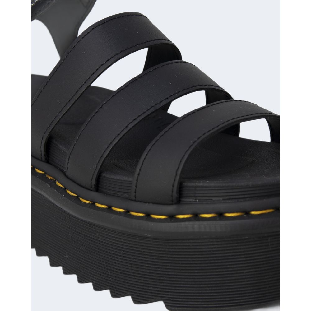 Sapato baixo de couro preto Dr. Martens