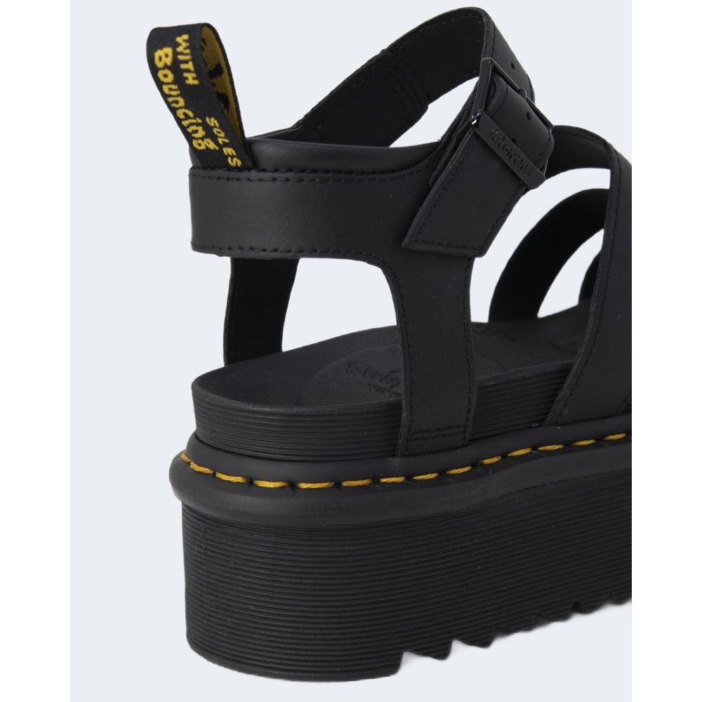 Sapato baixo de couro preto Dr. Martens
