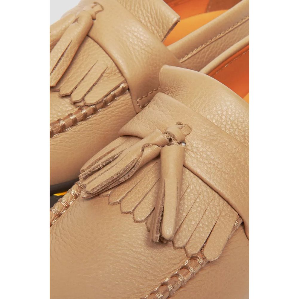 Sapato baixo de couro bege Dr. Martens