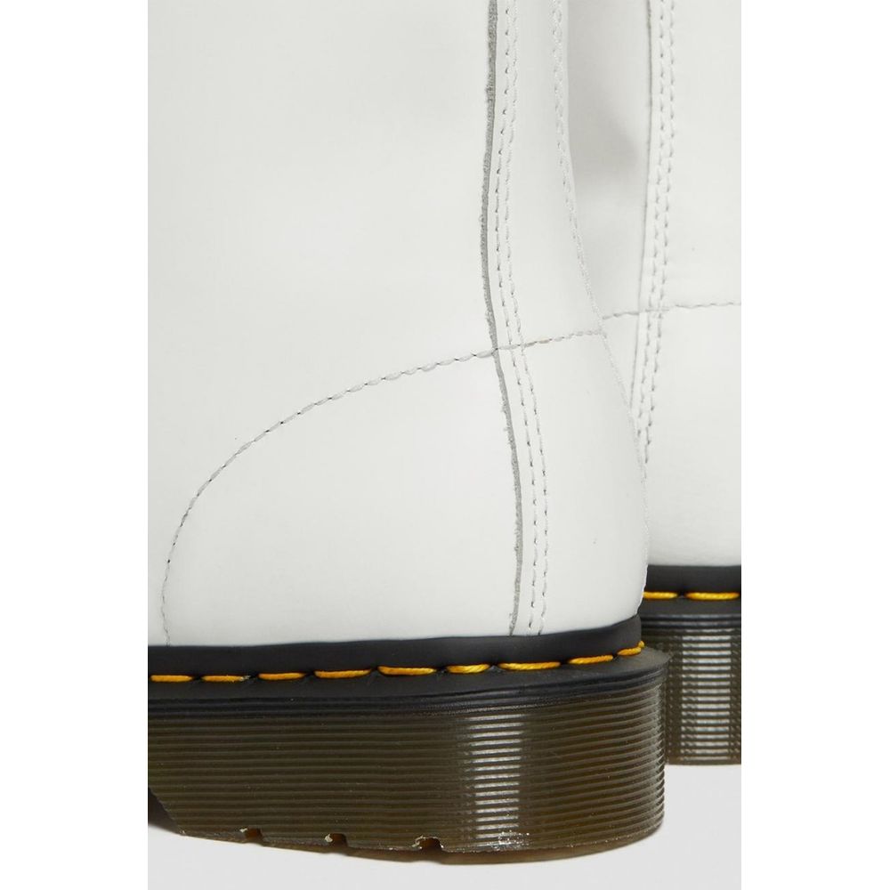 Bota de couro branca Dr. Martens