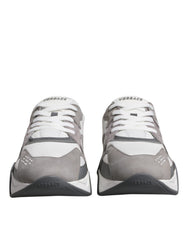 Tênis Versace Cinza Couro Neoprene Chunky Cano Baixo Squalo