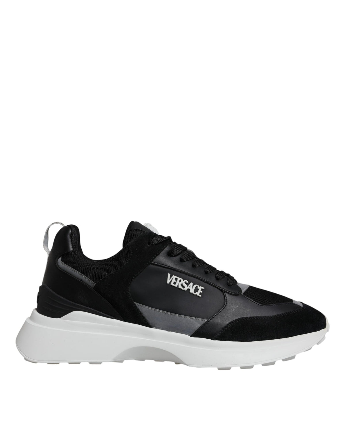 Tênis cano baixo Medusa Versace Canvas Quad em tecido preto