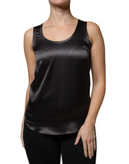 Blusa sem mangas Brunello Cucinelli preta de seda mista