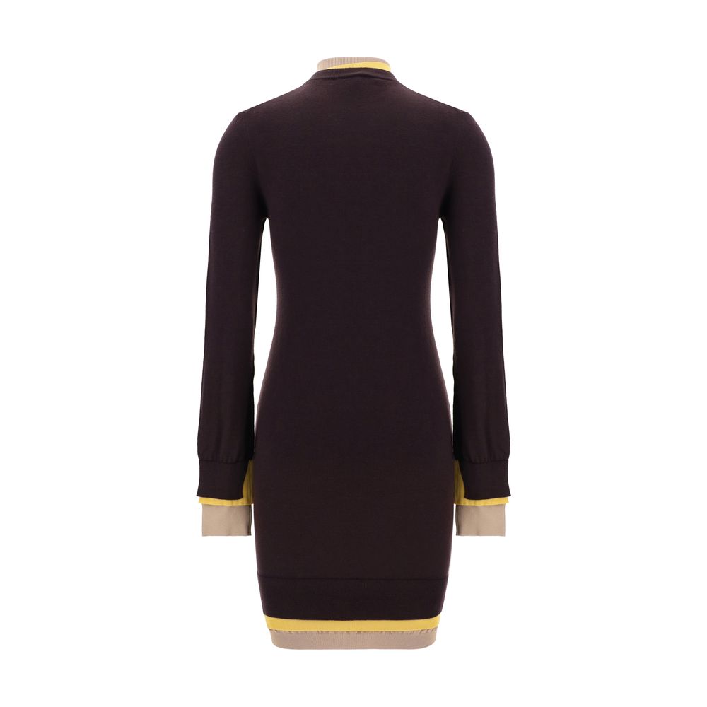 Vestido curto de gola alta Fendi