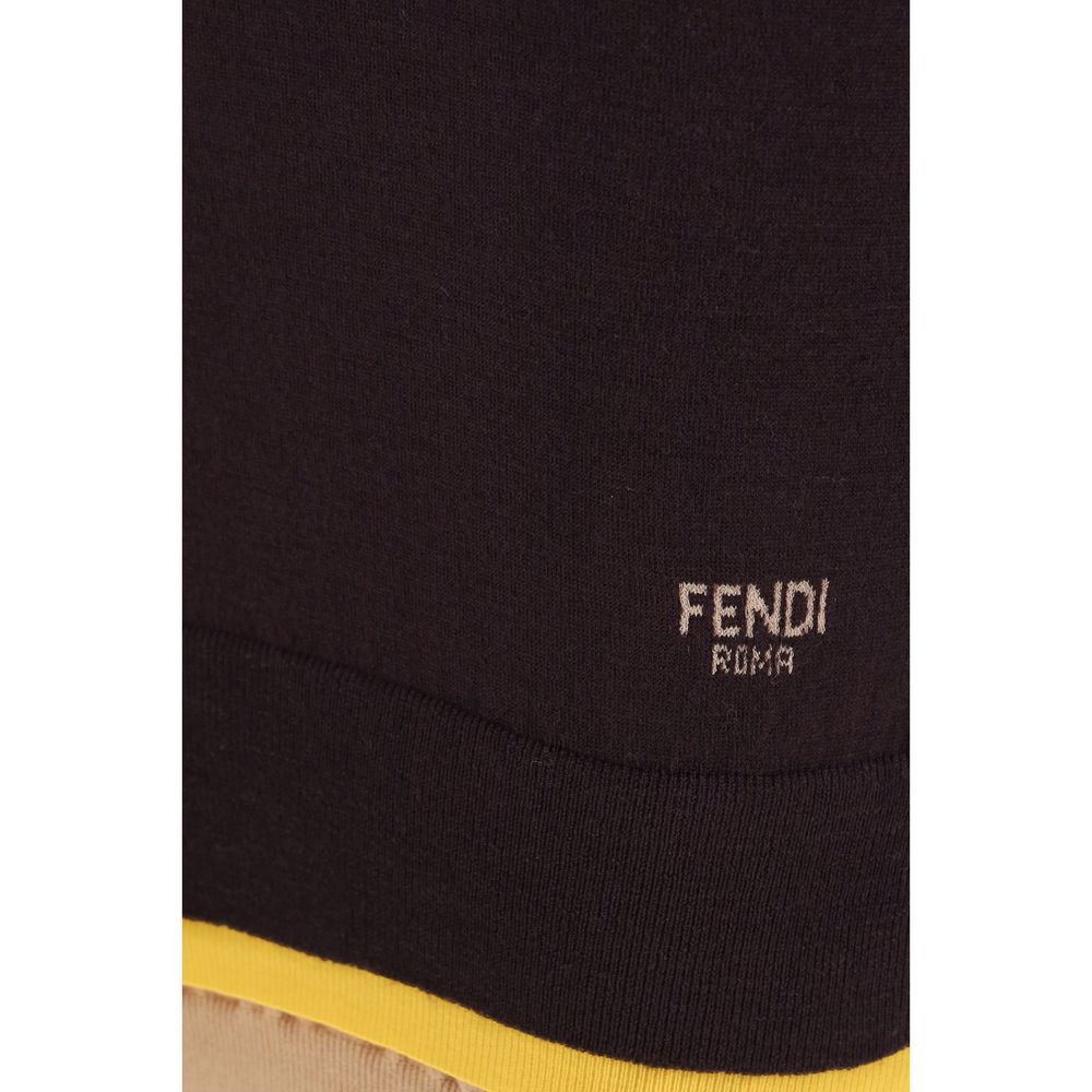 Vestido curto de gola alta Fendi